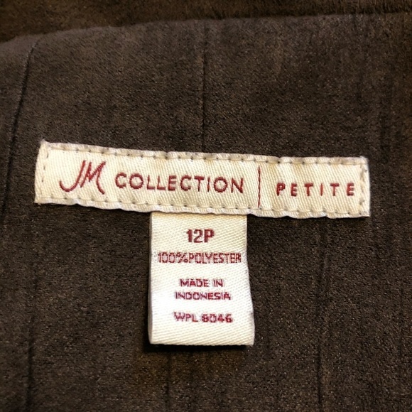 JM COLLECTION, brown blazer w/ ruffled lapel, 12P - Picture 5 of 6